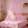 Pink Bed Canopy for Girls, Mosquito Netting for Bedroom, Bed