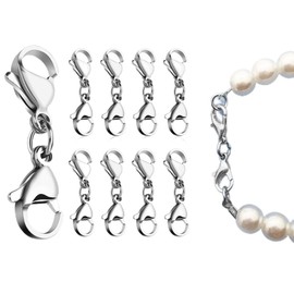 KAPSING Pack of 8 Double Opening Lobster Clasp, Chain Clasp, Bracelet Connector Extender, Bracelets Jewellery Making Accessories Set, Jewellery Making, Resin