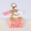 SMUOBT Pink Keychain Wristlet Initial Letter Keychain for Women Keychain