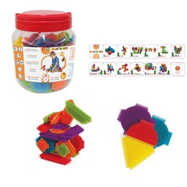 BSM Edushape – Ed 929108 – Bauspiel für Kleinkinder – Magic Brix – Bunte Bausteine – 108 Teile