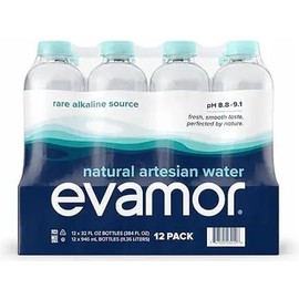 EVAMOR Artesian Bottled Water - Single Source, Naturally Alkaline and Full of Electrolytes for Hydration and Health, 32 Fl Oz (Pack of 12)
