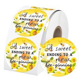 2 Inch A Sweet Ending to A New Bee-ginning Stickers Honey Thank You Labels - Wedding Baby Shower Party Favors Honey Theme Thank You for Celebrating with Us Stickers 250 Pcs
