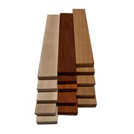 Exotic Wood Zone's Combo Pack of Padauk, Maple, Mahogany Assorted Wood Thin Stock | Wooden Craft Carving Scrolls Short Lumber Boards | 1/2 "x 2" x 12" (15 Pcs)