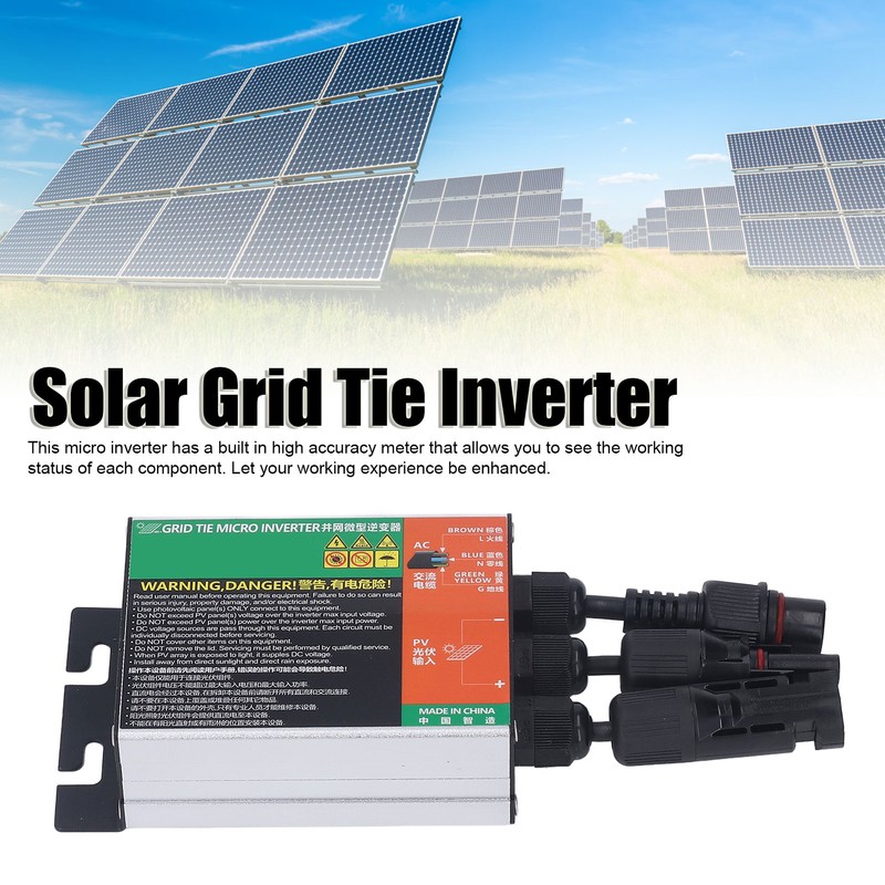 MPPT Solar Grid Tie Inverter Pure Sine Waving Aluminium Alloy