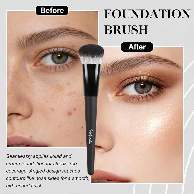 Start Makers Makeup Brushes 3Pcs Set, Foundation Brush for Liquid