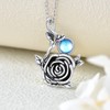 VENACOLY Rose Flower Chain 925 Sterling Silver Rose Pendant Necklace