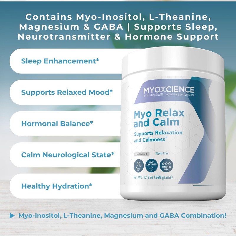 MYOXCIENCE Myo Relax & Calm | Myo-Inositol, L-Theanine, Taurine, Magnesium