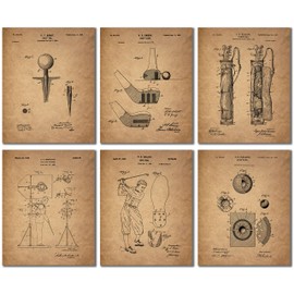 Golf Patent Wall Art Prints - Set of 6 Photo Prints