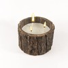 GURU JEE Glass Candle with Wood Bark or Three Wick
