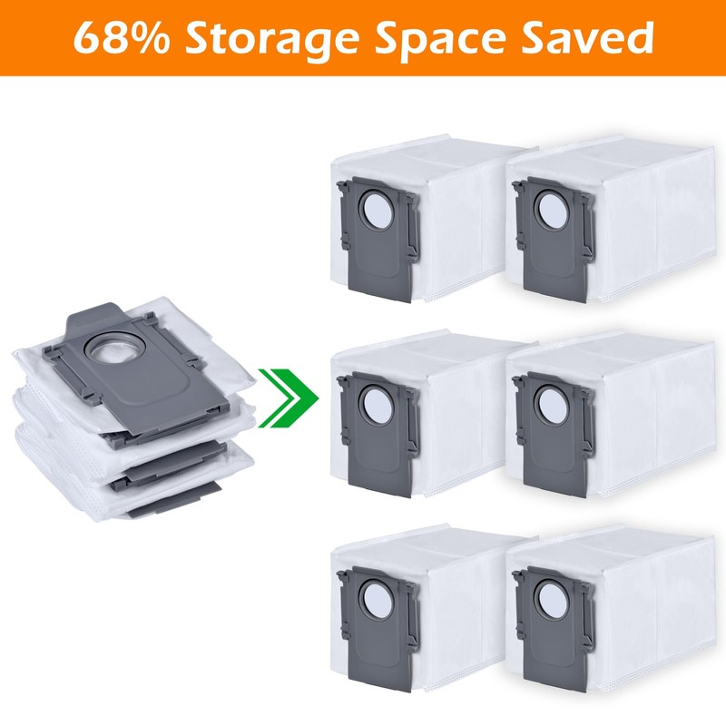 6 Pack Q revo Dust Bags Replacement for Roborock QV