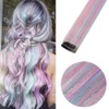 Partial wig bridge extension hair piece snap color two-tone gradient hairpiece-JFP7233, 6 pieces, pink / 부분 가발 브릿지 붙임머리 헤어 피스 똑딱이 컬러 투톤 그라데이션 헤어피스-JFP7233, 6개, 핑크