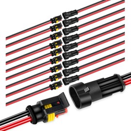 Nilight - 50020R, 2 Pines, 16AWG, Conector de Terminal, Serie de 1.5 mm, Paquete de 10.