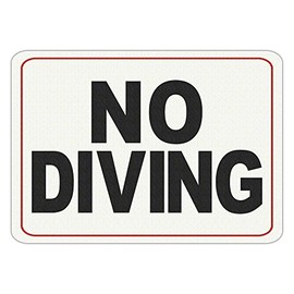 Adhesive Pool Depth Markers for Pool and Spas (NO DIVING Message 9x6, Message/Symbol)