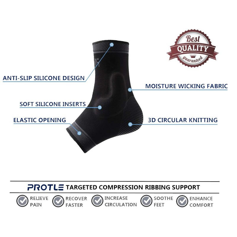 Protle Adjustable Foot Socks, Ankle Brace Compression Support Sleeve with