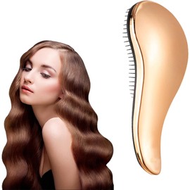 Rose Gold Detangling Comb,RUAKIVA Cepillo para Cabello,Desenreda Tu Cabello Fácilmente,Cepillo Desenredante con Cerdas Suaves para Cabello Húmedo,Seco,Fino,Grueso y Rizado,Peine Antienredos y Antifrizz,Regalo de Moda,Oro Rosa