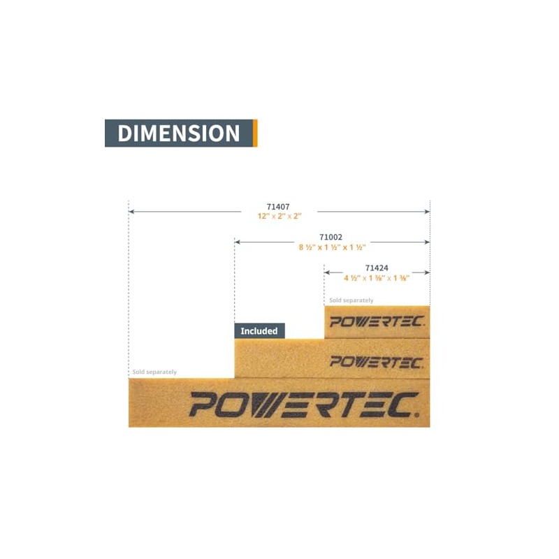 POWERTEC 71002-P2 - Barra de limpieza abrasiva para lijar cinturones