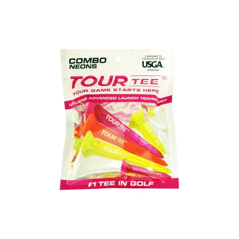 Tour Tee COMBO NEONS PINK T-490 (580) Golf Tees (Pack
