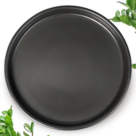 EPFamily Plant Tray for Pots 10 Inch - Ceramic Plant Saucer for Indoors, Plant Drip Tray, Plant Plates to Catch Water, Flower Pot Saucer, Decorative Plant Drainage Tray, Black