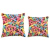 Cool Funny Gummy Worms Candy Throw Pillow