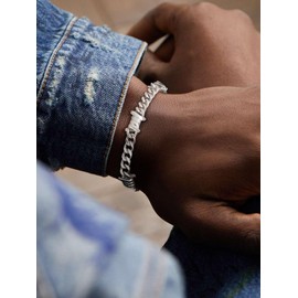 Gothic Punk Barbed Wire Thorns Bracelet Mens Stainless Steel Brambles Link Chain 7MM Bracelets