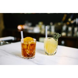 Stir + Straw - Reusable Straws | 14, 20 or 27 cm Length | Pack of 10 | Includes Cleaning Brush | Dishwasher Safe | Transparent | Environmentally Friendly (Length 20 cm)