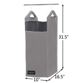 The Fine Living Co. Hanging Laundry Hamper Bag for Closet, Heavy Duty Hanging Closet hamper, Closet Laundry Basket with 2 Strong Metal Hangers, Space Saving Closet Hamper Organizer