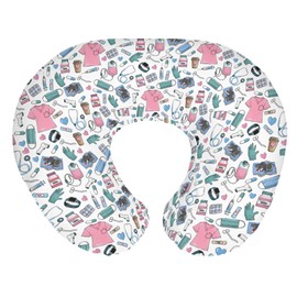 Pink Nursing Baby Nursing Pillow Covers for Boy Girl Nurse Healthcare Nursery Feeding Pillowcase for Breastfeeding Pillows Fun Girls Nurse Life Soft Stretchy Removable Covers for Newborn Infant