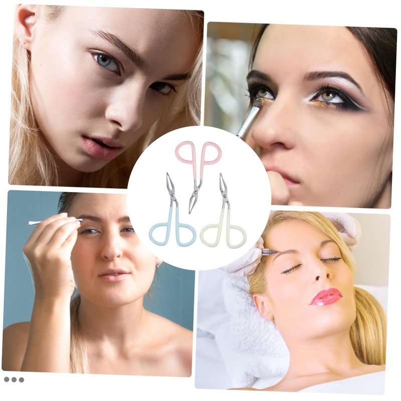 FOMIYES Unique Scissors Style Eyebrow Tweezers 6pcs Set Stainless Steel