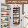 Fulifix Over The Door Pantry Organizer with Solid Wooden Baskets,