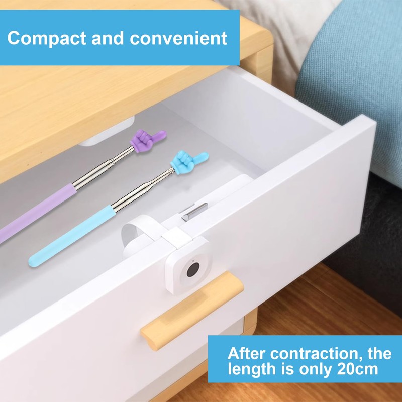 2 Pcs Pointer Stick,Telescopic Teachers HandPointer,Stainless Steel Children's Reading Finger