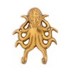 NKlaus Double Hook Octopus Antique Brass 12.5 x 9.5 cm