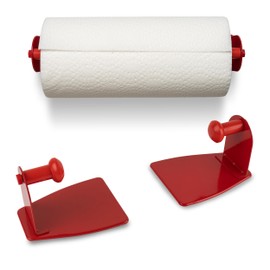 EHOMEA2Z Magnetic Paper Towel Holder Red Heavy Duty Steel Refrigerator Kitchen Fridge Bar Grill BBQ RV (Red, 1)