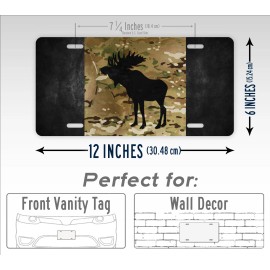 SignsAndTagsOnline.com Camo Canadian Flag With Moose Silhouette Camouflage Canada License Plate