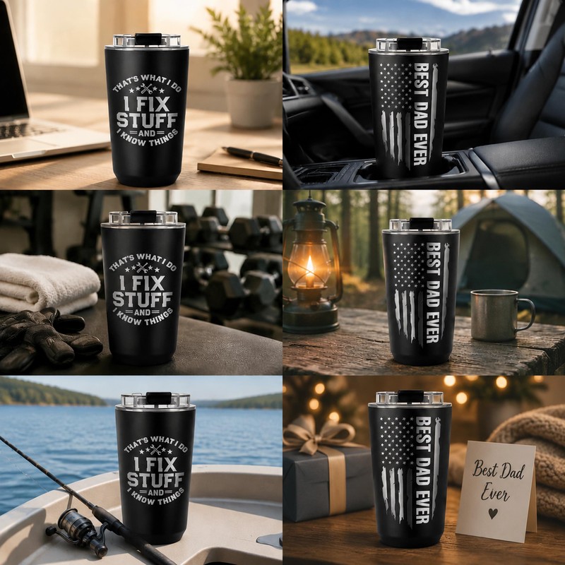 Fathers Day Dad Gifts for Men- 16Oz Stainless Steel Tumbler