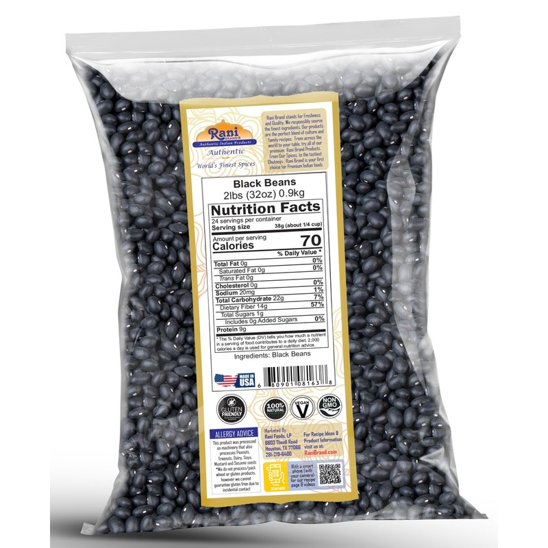 Rani Black Beans (Turtle Beans) 32oz (2lbs) 908g ~ All