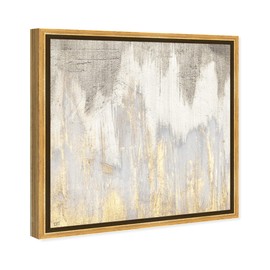 The Oliver Gal Artist Co. Abstract Framed Wall Art Canvas Prints 'Golden Caves' Paint, 24x24
