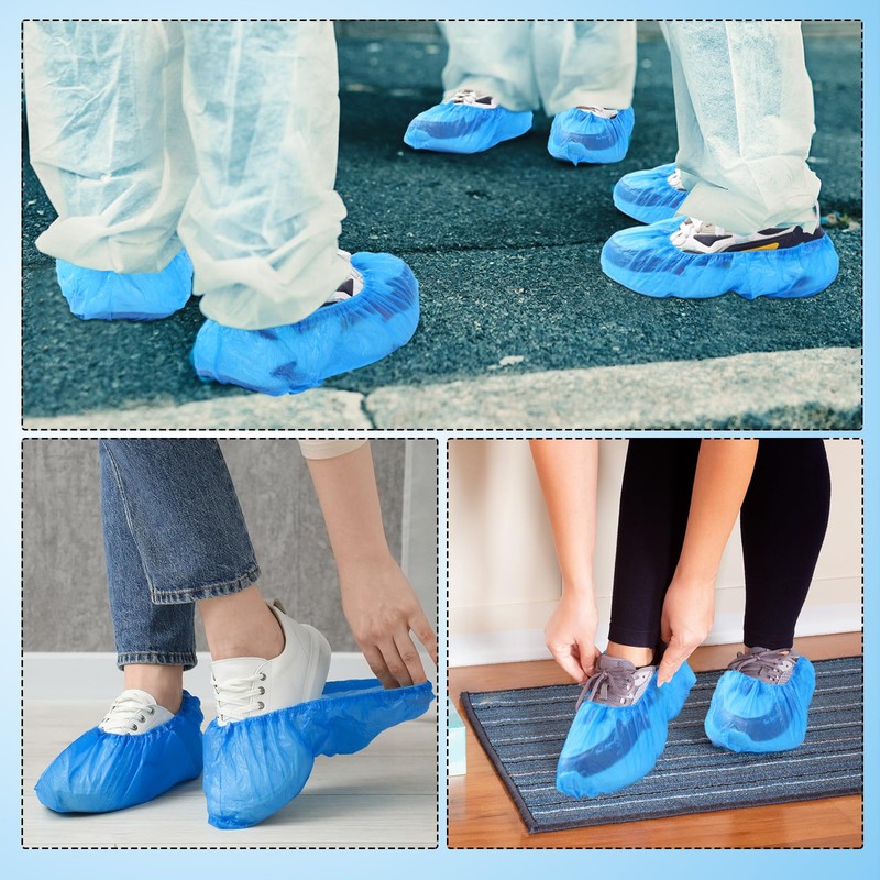 Tiangrid 200 Pcs Disposable Shoe Covers with 2 Pcs Collapsible