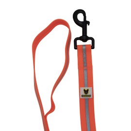HUNDEFREUND Soft Dog Lead 150 cm - Safe Lead for All Dogs Neon Bright (Orange) - Bite Resistant Tear-Resistant Comfortable Easy Care Reflective