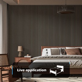 Art3d 2-Pack 48" x 24" Acoustic Wood Panels for Wall, Soundproof Wood Slat Panel for Wall and Ceiling, 3D Fluted Sound Absorbing Paneling for Interior Wall Decor, Living Room, Bedroom - Walnut