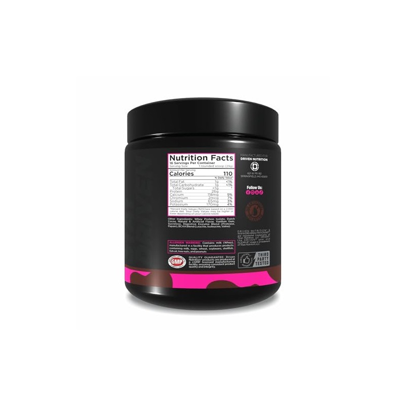 Driven Nutrition ISODRIVE Premium Whey Isolate (1lb, Chocolate)
