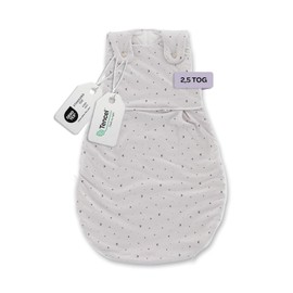 TRÄUMELAND – LIEBMICH Baby Sleeping Bag Moon Gray | Breathable Baby Sleeping Bag | 2.5 TOG | Grows with Your Baby's All-Year Sleeping Bag for Summer and Winter | Oeko-Tex 100 Certified | From 0 months