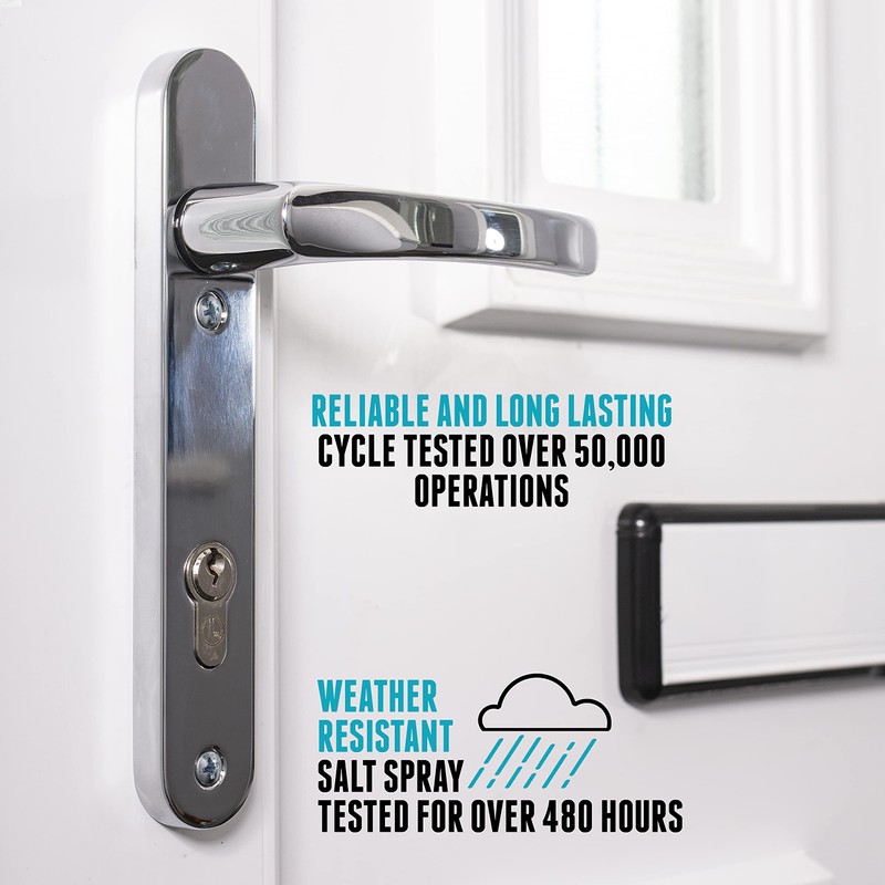  UPVC Door Handles Set - Polished Chrome - Lever/Lever