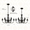 AUA 6-Light Black Chandelier, 22.8" Dining Room Light Fixture, Farmhouse
