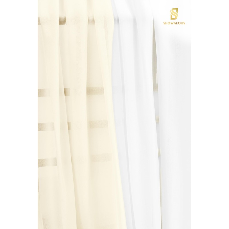 Wedding Arch Draping Fabric,2 Panels 28" x20ft Ivory and Cream