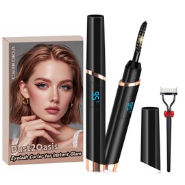 Heated Eyelash Curler, Electric Eyelash Curler, Rechargeable Lash Curler with Eyelash Comb for Makeup Natural Curling Eye Lashes and 24 Hours Long Lasting - Black 2025 Updated New Model