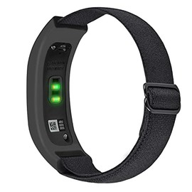 C2D JOY Elastic Nylon Bands Compatible with Garmin Vivosmart 4 tracker Replacement Bands with Case-Dark Black
