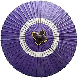 山本竹細工屋 （YAMAMOTOTAKIZAYIKUYA) Asian Home Rainproof Handmade Japanese Oiled Paper Umbrella Parasol 29.5inch (Purple&White)