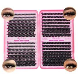 Selawasty Lash Clusters 616pcs Natural Lash Extension Individual Cluster Eyelash Russian Lash Cluster Individual Lashes Eyelash Clusters Natural Look Eyelashes for DIY at Home(9-16MM,50D,60D,80D,100D)