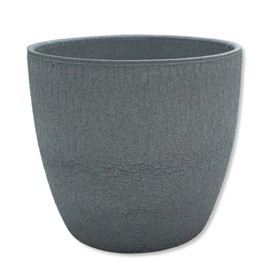 DARO DEKO Flower Pot Round Ceramic Planter Diameter 11 x 9.5 cm Grey Crocodile