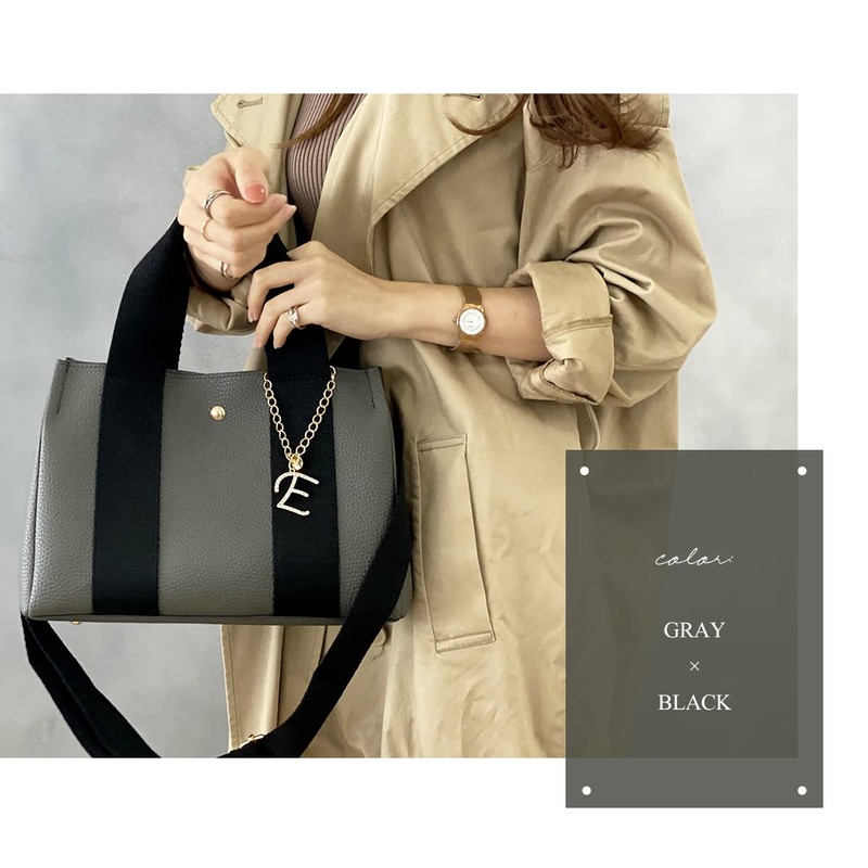 Giselle Women's Shoulder Bag, Tote Bag, 2-Way Mini Tote, Gray